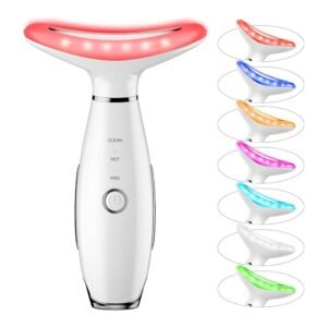 masajeador reafirmante para cuello y rostro 7 luces led