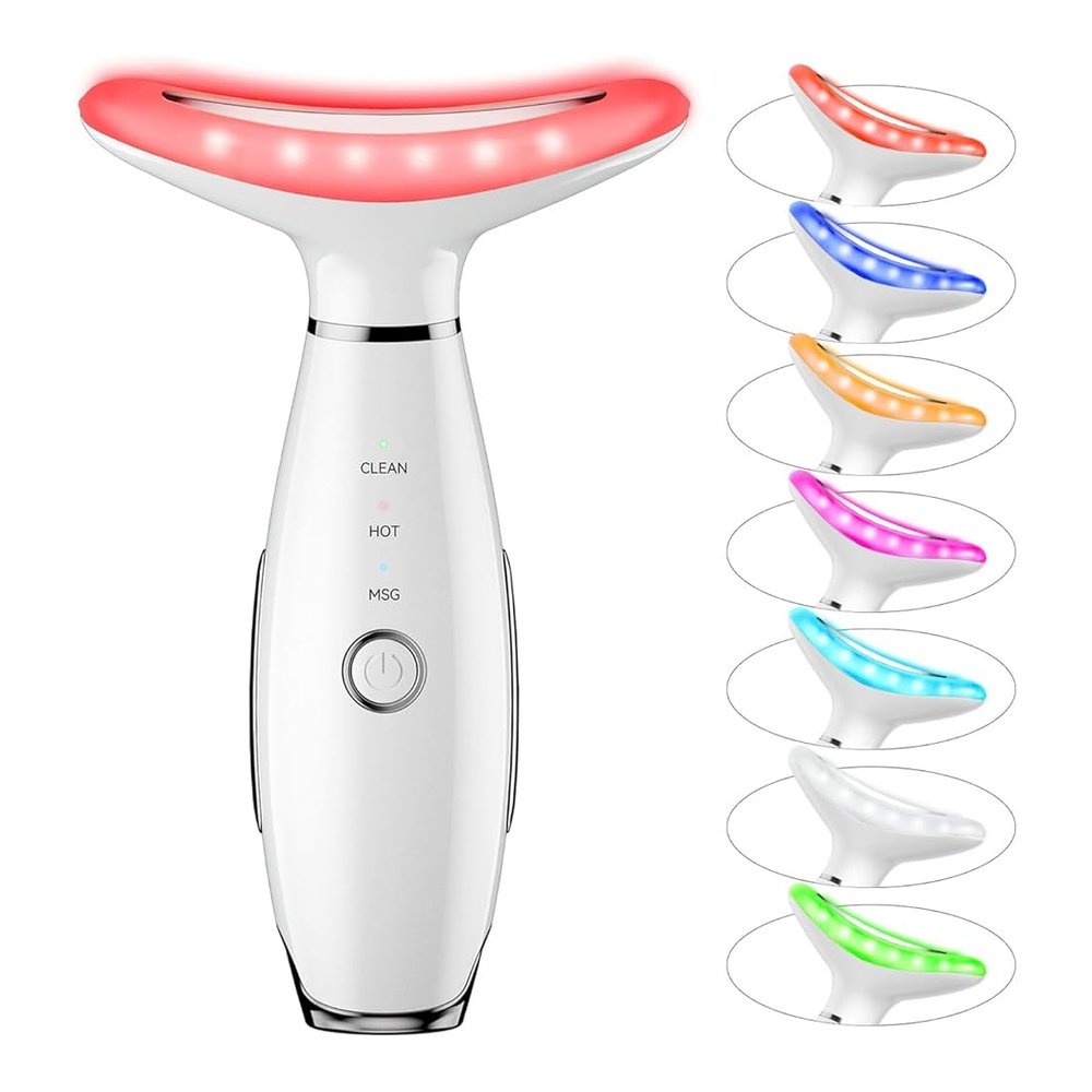 masajeador reafirmante para cuello y rostro 7 luces led masajeador reafirmante para cuello y rostro 7 luces led